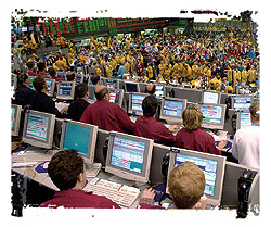 Photo showing the CME Trading Floor.
