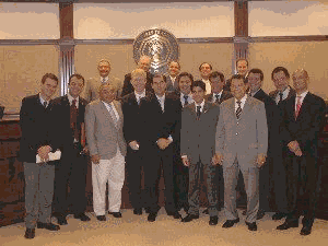 CFTC Commissioner Walter L. Lukken meets with a delegation from the Brazilian Congress and the Bolsa de Mercadorias & Futuros, during their visit to the CFTC's Washington, D.C., Headquarters on October 29, 2003
