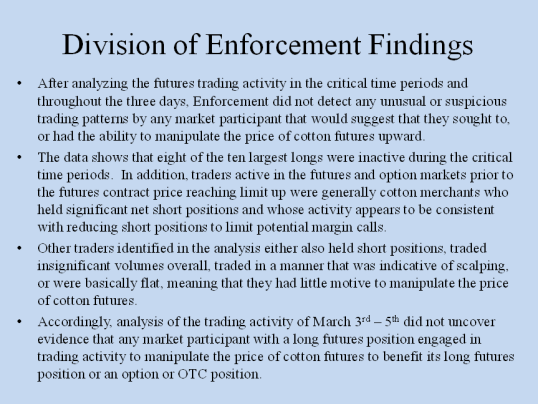Slide - Division of Enforcement Findings