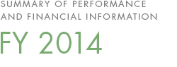 Summary of Performance and Financial Information FY 2014