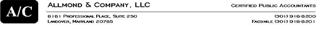 Allmond and Company, LLC letterhead.