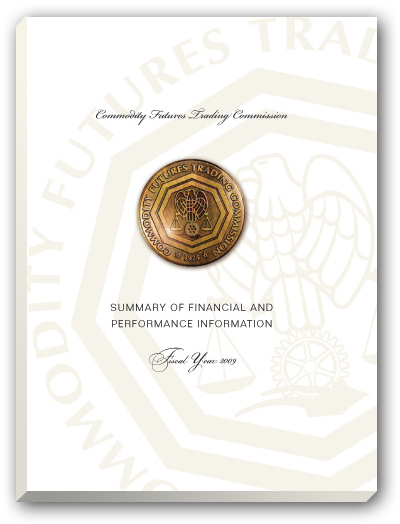 Image showing the cover of the CFTC Summary of Financial and Performance Information Report for Fiscal Year 2009.