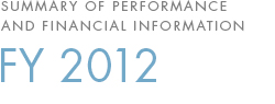 Summary of Performance and Financial Information FY 2012
