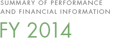Summary of Performance and Financial Information FY 2014